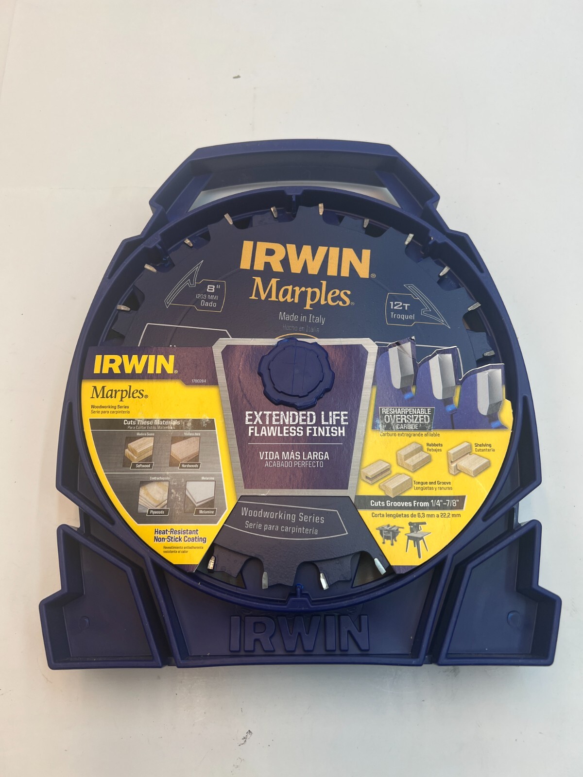 IRWIN 1811865 Marples 8" Stacked Dado 12 Teeth Saw Blades Carbide Tip