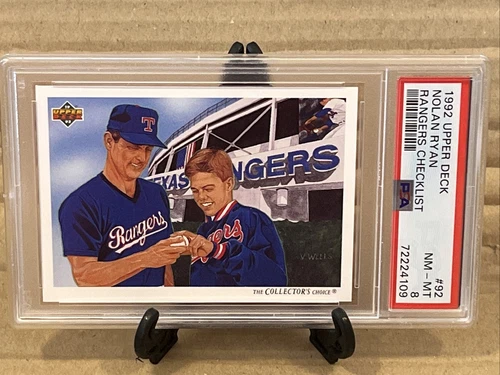 1992 Upper Deck Baseball #92 Nolan Ryan Rangers Checklist PSA 8 NM-MINT