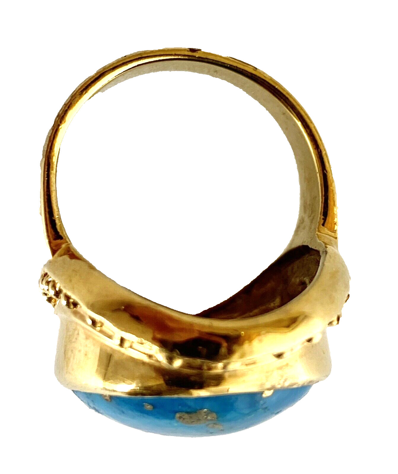 Denim Lapis Statement Ring Gold Plated Sterling S… - image 4