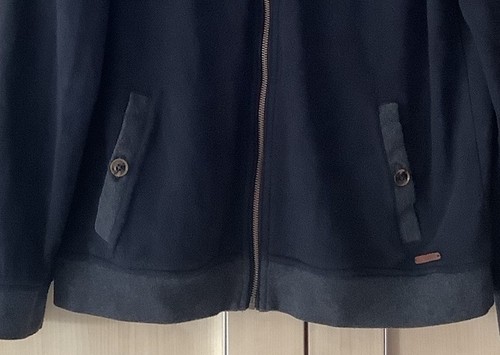 TED BAKER Sz 5 Navy Blue Jersey Jacket Zip & Button Pockets Great Cond - Picture 6 of 6