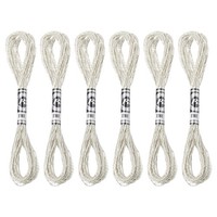6 SträNge Metallic Stickgarn Nylon FüR Handstickerei, Silber