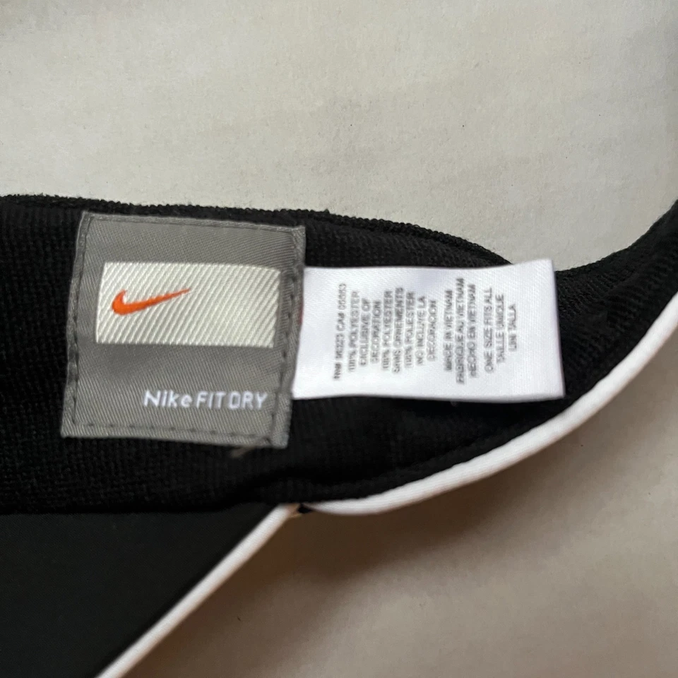 Chapéu viseira seca vintage anos 80 90 Nike Fit prata etiqueta alça azul marinho branco - Imagem 2 de 4