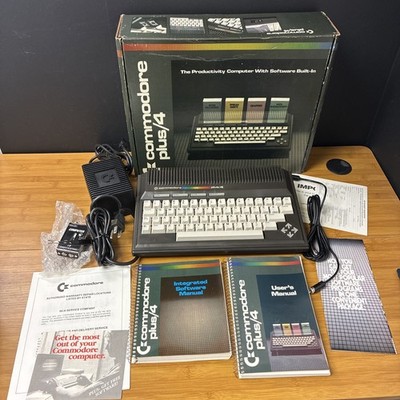 Commodore Plus/4 Vintage Home Computer with Box, Accessories, Manuals Untested