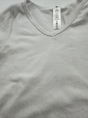Yogalicious T-Shirt Youth Girl Medium White Solid V-Neck..#25293 - Picture 4 of 9