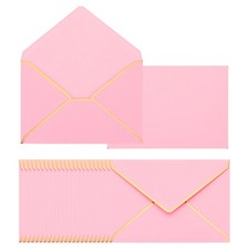 200 Pack A7 Envelopes with Gold Border Christmas Envelopes (Pink)