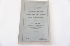 1960 Plymouth Western Region Railway Working Timetable Sectional Appendix 