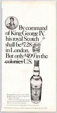 King George IV Blended Scotch Whisky Home Bar Art Vintage Print Ad 70s