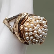 Vintage Analog Watch Ring, US Size 7.25 Adjustable, Baroness 17 Jewels