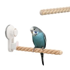 Percha para ducha de p jaros con ventosa, percha para p jaros, madera natural