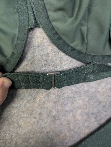 Abercrombie & Fitch bikini verde scintillante sfacciato sotto filo vita alta taglia M/L - Foto 5 di 5