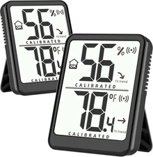 Antonki 2 Pack Room Thermometer Small Hygrometer Indoor Humidity Monitor Sensor,