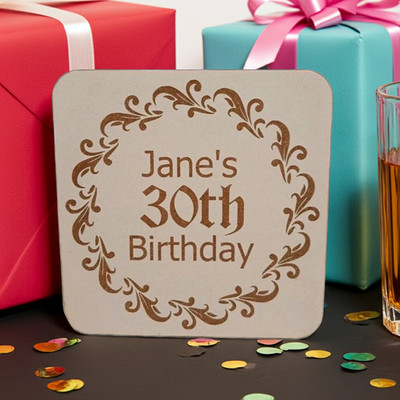 6er Set, Personalisieren Sie Ihre eigenen Getränkeuntersetzer. Ideal für Partys. Qualitätsholz.