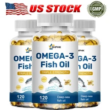 360 Wild Caught Fish Oil Capsules Omega 3 Heart & Brain Health EPA 1200mg Pills