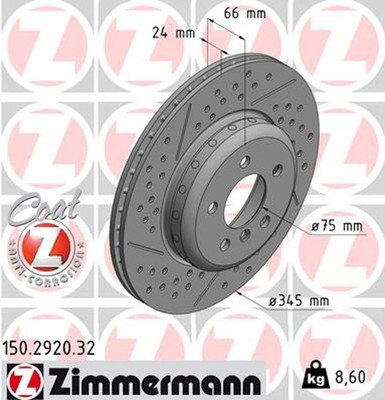 2x ZIMMERMANN Bremsscheibe FORMULA F 150.2920.32 für BMW 3er Touring F31 Turismo