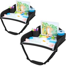 Kids Travel Tray for Toddler Car Seat, Travel Tray for Airplane, Black -2PCS