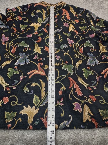 Vintage White Stag Women’s Size XL Black Floral Animal Print Tapestry Jacket - Picture 9 of 10