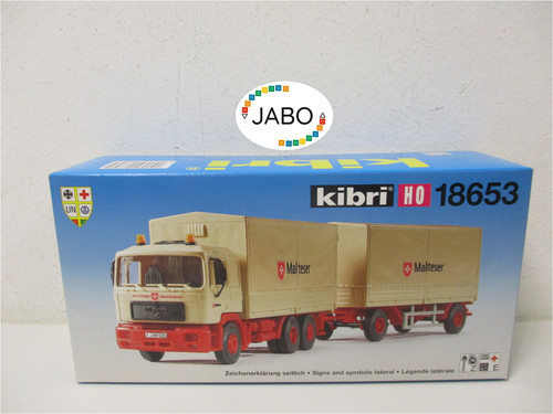 (RH/11) Kibri H0 18653 MAN 3 ejes lona tren colgante maltés NUEVO/EMBALAJE ORIGINAL | Zustand: Neu
