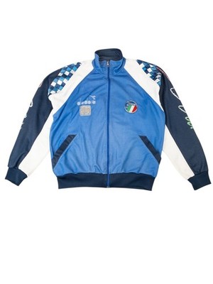 RARE Vintage 90s Diadora Italia FIGC Calcio Track Jacket Warm Up Football Italy