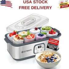8PCS 6oz Jars Probiotic Yogurt Maker with Adjustable Temperature Time Control