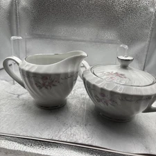 Vintage Gold Standard Genuine Porcelain China - Creamer & Sugar Bowl w/ Lid Set