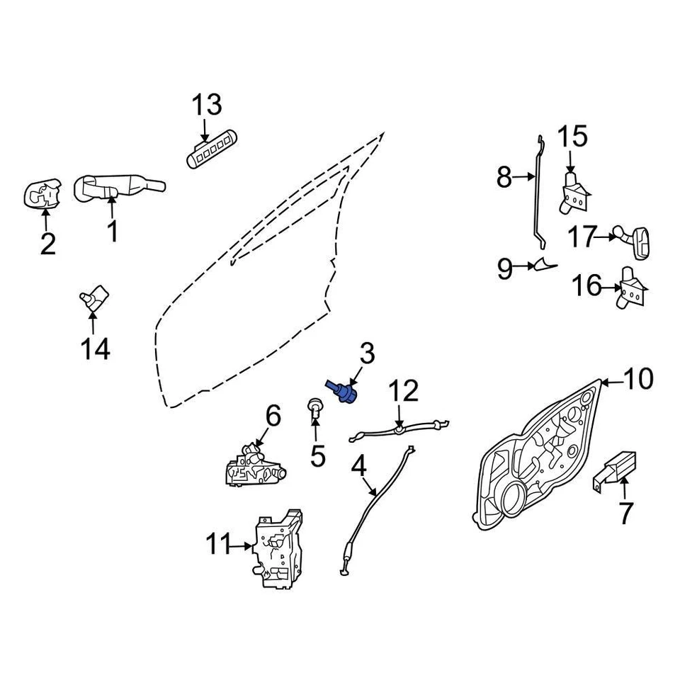 For Ford Police Interceptor Utility 13-19 Ford Front Left Door Lock Cylinder Foto 4 de 4