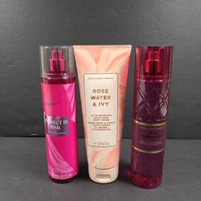 3 Pc Bundle Bath Body Works Fragrance Mist Pink  Cream Rose Water Ivy