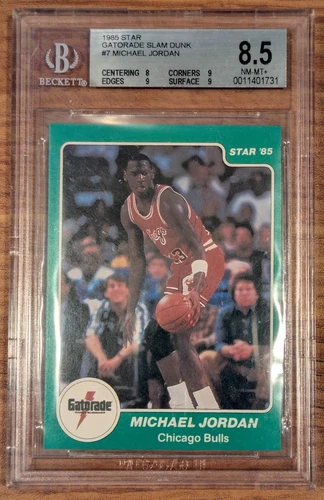 1985 Star Gatorade Slam Dunk Michael Jordan #7  BGS 8.5 NM-MT+