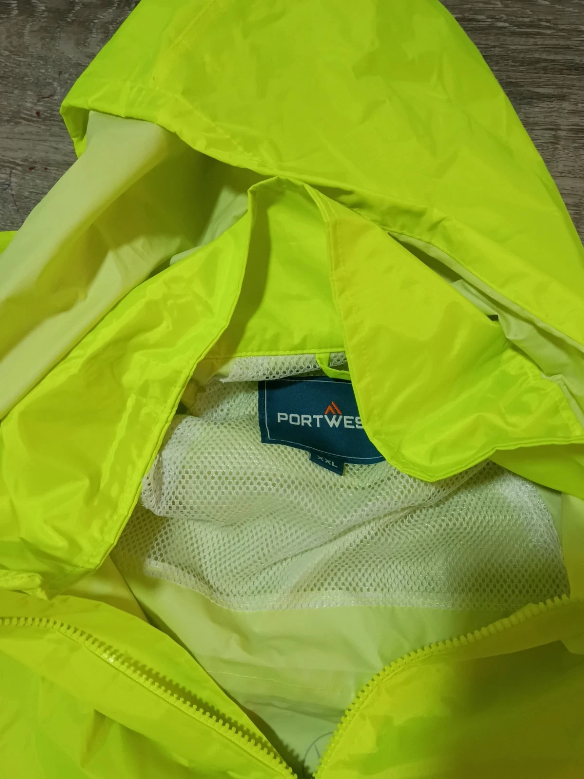 Yellow 2XL Portwest US440 Mens Waterproof Rain Jacket Lightweight Coat Hood image 3