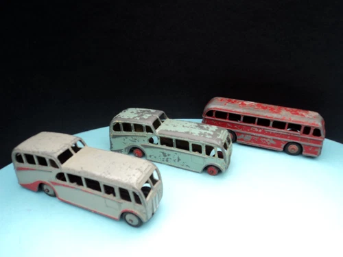 DINKY OBSERVATION COACH x 2, 29f; 1950 + A LEYLAND ROYAL TIGER COACH, 282; 1952