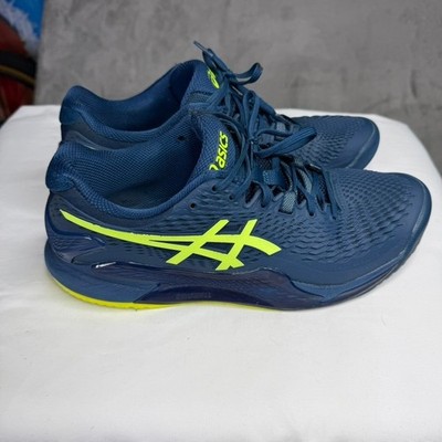 Asics Gel Resolution  Men's Tennis Shoes Navy Yellow Wide Size 8.5