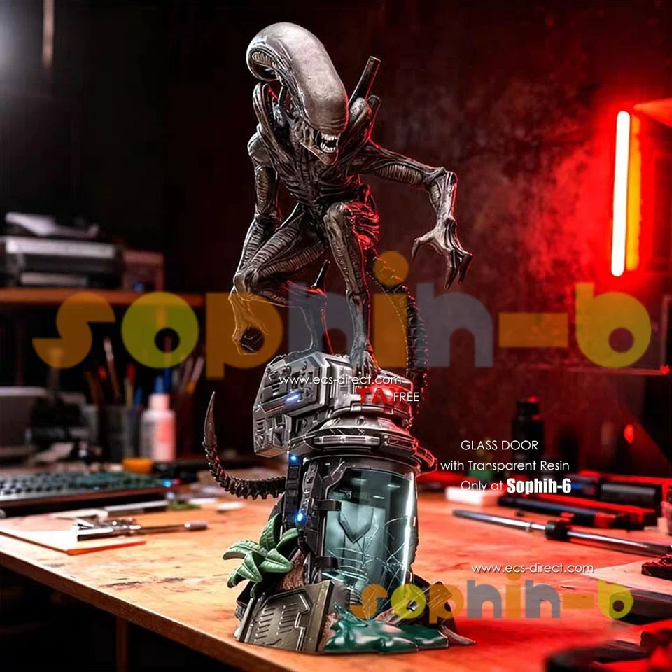 Alien Xenomorph w/ Clear Resin 1:6 Model Kit Unpainted 3d Print GK Statue Figure - Image 3 of 4