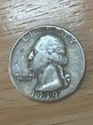 1939 Washington Silver Quarter - 90% Silver no mint mark