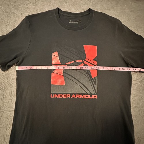 Under Armour Men's Large Loose Black/Red Big Logo T Shirt Short Sleeved - Picture 6 of 6