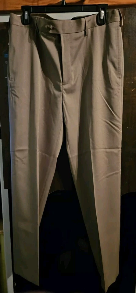 NWT Savane Stretch Crosshatch 32 x 30 Straight Fit Flat Front Expandable Waist - Image 3 of 4