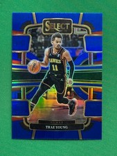 2023-24 Panini Select Basketball Blue Prizms Parallel #43 Trae Young