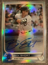 2022 Topps Chrome Zack Short Detroit Tigers ROOKIE REFRACTOR AUTO #275/499 💎