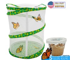 Butterfly Growing Garden Kit - Butterfly Habitat Net Cage - Collapsible Mesh Net