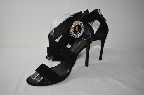LOUIS VUITTON Black Suede Evening Shoes Size 40 or 9 M On Sale rg - Picture 14 of 16