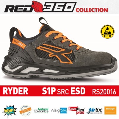 Scarpe da lavoro antinfortunistica RYDER S1P SRC ESD U-POWER Red 360  RS20016 | eBay