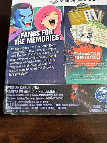 Killer Party The Social Mystery Party Game Fangs for the Memories NEW! - Picture 4 of 6