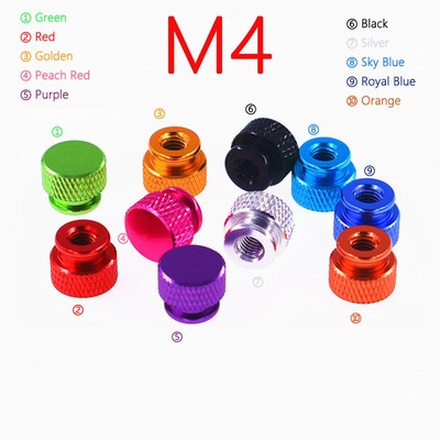 M4 Knurled Thumb Nut Single Pass Blind Hole Hand Grip Knobs Nuts Aluminium Alloy
