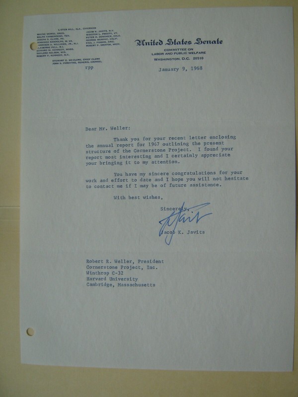 SIGNED personal letter NEW YORK Senator JACOB JAVITS genuine VINTAGE rare