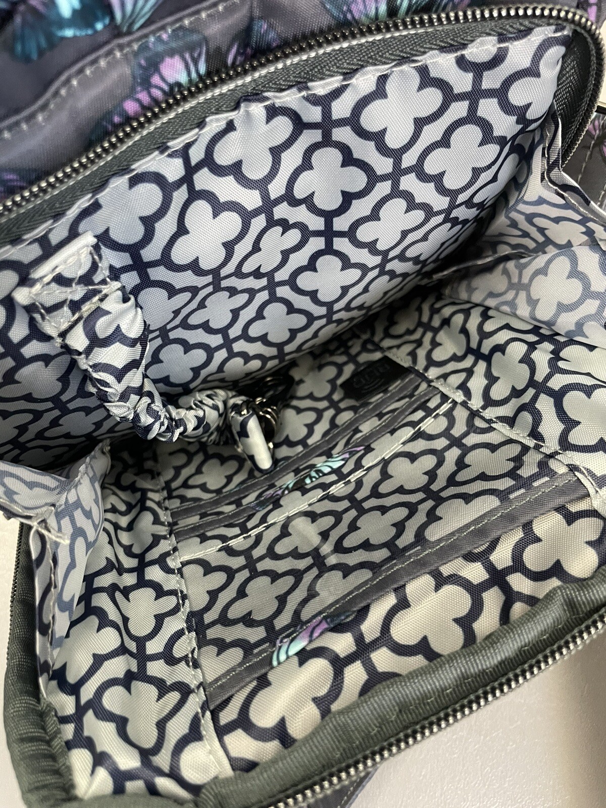 Lug RFID Skeeter Crossbody Bag With Charm Bar Butterfly Grey eBay