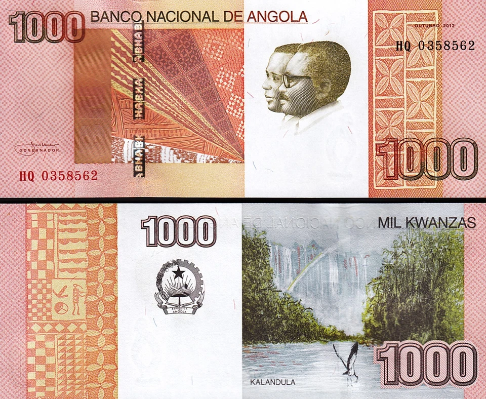 Angola 1000 Kwanzas 2012, UNC, 10 Pcs LOT, Consecutive, P-156a, Prefix HQ - Image 3 of 4