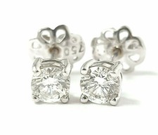 Image of 18ct White Gold 0.77ct Diamond Stud Earrings Sparkly Round Cut IGR Certificated
