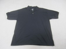 Gildan Shirt Mens XL Black Polo Short Sleeve Cotton Dry Blend Casual Blank Solid