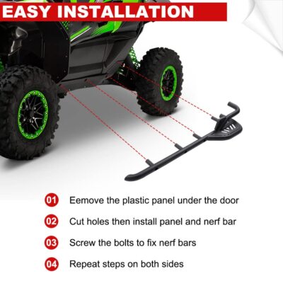 Rock Sliders Side Nerf Bars Tree Kickers for Kawasaki Teryx KRX