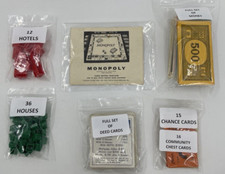 1954 Monopoly Game Parts Cards Money Hotels Houses Parts Only No Dice or Pieces