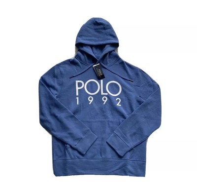 Polo Ralph Lauren 1992 Stadium Fleece Hoodie Sweatshirt Sweater Blue Menâs M | eBay
