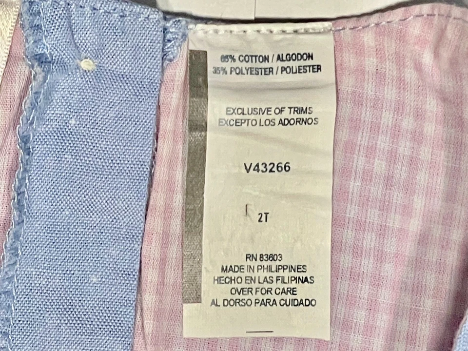 Little Bitty - Vestido Azul Rosa Rosas - Algodón - Niña - Botones - Talla 2T Foto 4 de 4